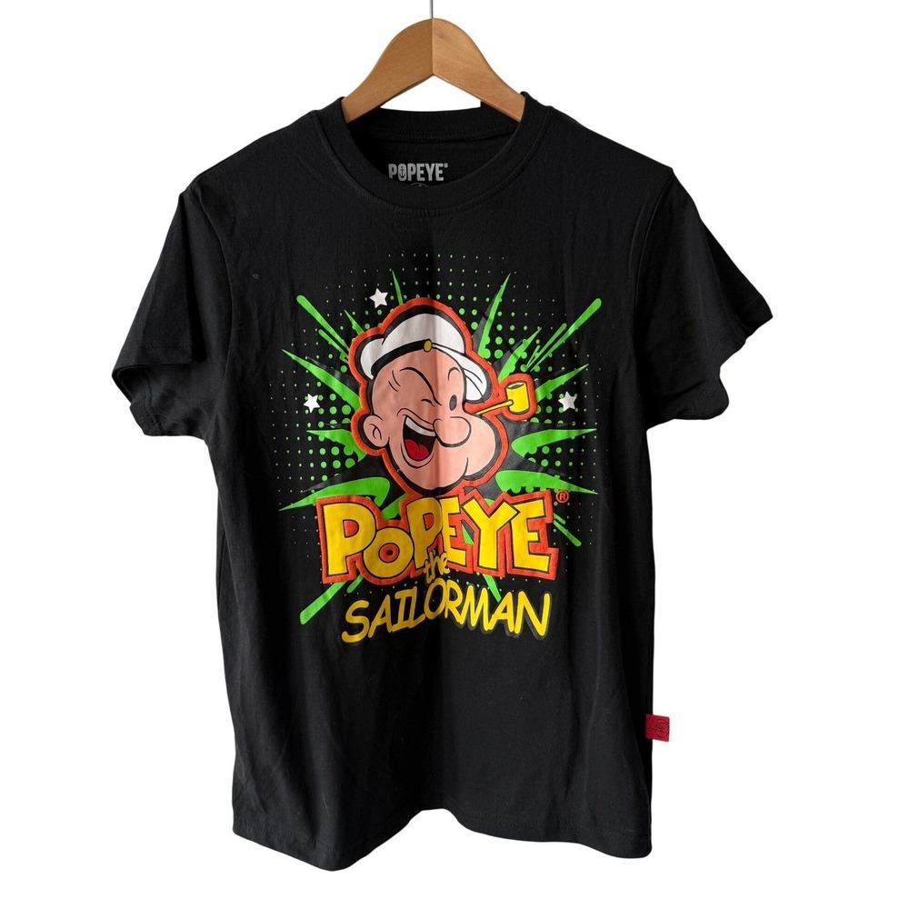 Popeye the Sailorman Boys XL 18 Black Graphic‎ T-Shirt New With Tags 2022 King